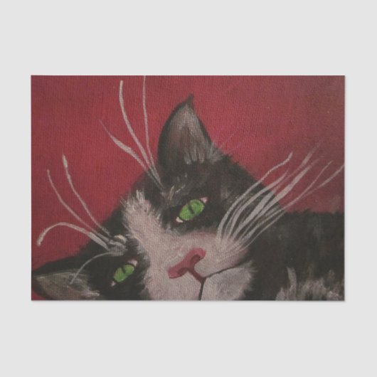 白黒猫のティッシュペーパー 薄葉紙 (正面)