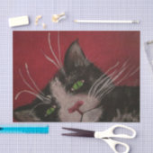 白黒猫のティッシュペーパー 薄葉紙 (クラフト)