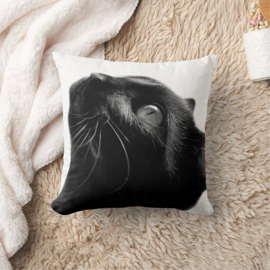 白黒猫のペット動物のかわいい写真 クッション (ブランケット)