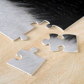 白黒猫のポートレート ジグソーパズル (側面)