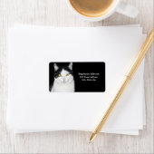 白黒猫のポートレート ラベル (インサイチュ)