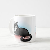 白黒猫のマグ- コーヒーマグカップ (正面左)