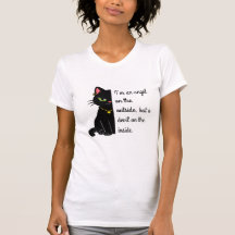 白黒猫のレディースTシャツ