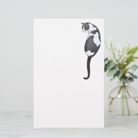 白黒猫の文房具 便箋 (スタンド正面)