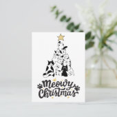 白黒猫の木マイオウィクリスマス シーズンポストカード (スタンド正面)