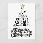 白黒猫の木マイオウィクリスマス シーズンポストカード (正面)