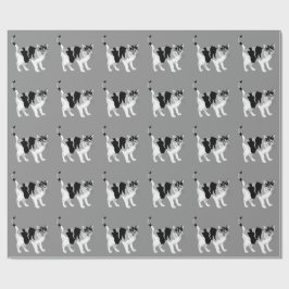 白黒猫の模様掛け紙 ラッピングペーパー