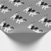 白黒猫の模様掛け紙 ラッピングペーパー (角)