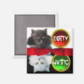 白黒猫の汚れがきれい マグネット (正面/裏面)