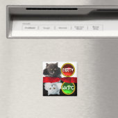 白黒猫の汚れがきれい マグネット (インサイチュ (食洗機))