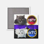 白黒猫の汚れがきれい マグネット (正面/裏面)