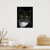 白黒猫の美しいポスター ポスター (キッチン)