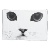 白黒猫の顔 枕カバー (裏面)