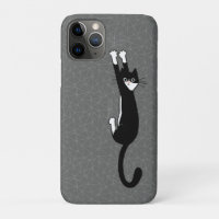 白黒猫ぶら下がったの乗り おもしろい| Tuxedo Cat