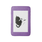 白黒猫アート バスマット (正面縦)
