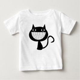 白黒猫イラストレーション ベビーTシャツ