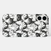 白黒猫イラストレーション Case-Mate iPhoneケース (裏面 (横))