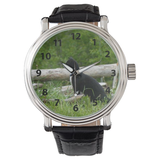 白黒猫ウォッチ 腕時計 (正面)