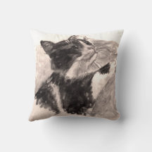 白黒猫キッコSF鉛筆スケッチ