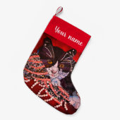 白黒猫クリスマスストッキング スモールクリスマスストッキング (正面 (吊り時))