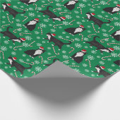 白黒猫クリスマスパターン ラッピングペーパー (角)