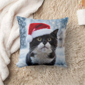 白黒猫クリスマス クッション (ブランケット)