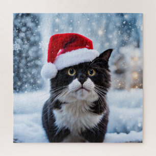 白黒猫クリスマス ジグソーパズル