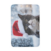 白黒猫クリスマス バスマット (正面縦)