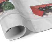 白黒猫クリスマス ラッピングペーパー (ロールコーナー)