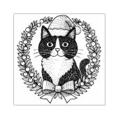 白黒猫サンタ・クリスマス ラバースタンプ (インプリント)