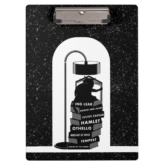 白黒猫シェークスピア読の作品遊 クリップボード (正面)