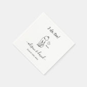 白黒猫シンプルの猫にモダン結婚は スタンダードカクテルナプキン (角)