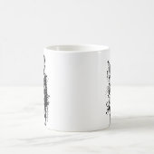 白黒猫スプラッシュ コーヒーマグカップ (中央)