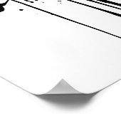 白黒猫スプラッシュ ポスター (角)