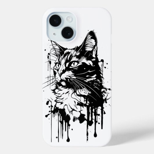 白黒猫スプラッシュ Case-Mate iPhoneケース (裏面)