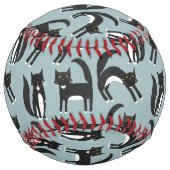 白黒猫タキシードおもしろい ソフトボール (裏面)