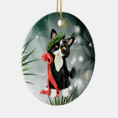 白黒猫タキシードオーナメント セラミックオーナメント (右)