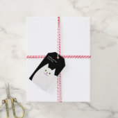 白黒猫デザイン ギフトタグ (より糸付き)