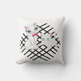 白黒猫デザイン クッション