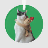 白黒猫トナカイのクリスマストイ オーナメント (裏面)