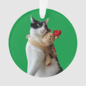 白黒猫トナカイのクリスマストイ オーナメント (正面)