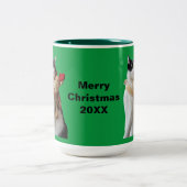 白黒猫トナカイのクリスマストイ ツートーンマグカップ (中央)