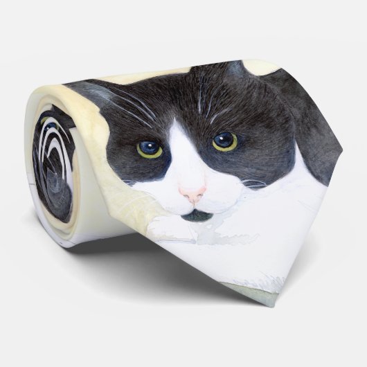 白黒猫ネクタイ ネクタイ (ロール)