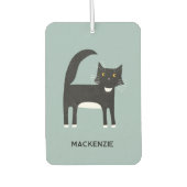 白黒猫パーソナライズされた猫 カーエアーフレッシュナー (正面)