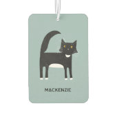 白黒猫パーソナライズされた猫 カーエアーフレッシュナー (裏面)