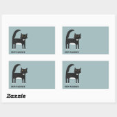 白黒猫パーソナライズされた 長方形シール (シート)