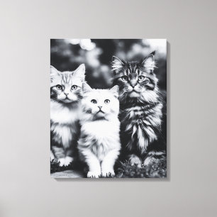 白黒猫フォトアート キャンバスプリント