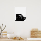 白黒猫ペット動物の写真キッズルーム ポスター (キッチン)