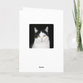 白黒猫ポートレート カード (裏面)