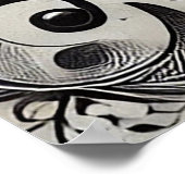 白黒猫ポートレート ポスター (角)